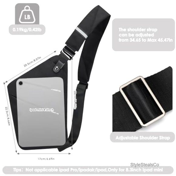 Anti-Theft Sling Backpack Crossbody Bag Water-Resistant Travel Daypack